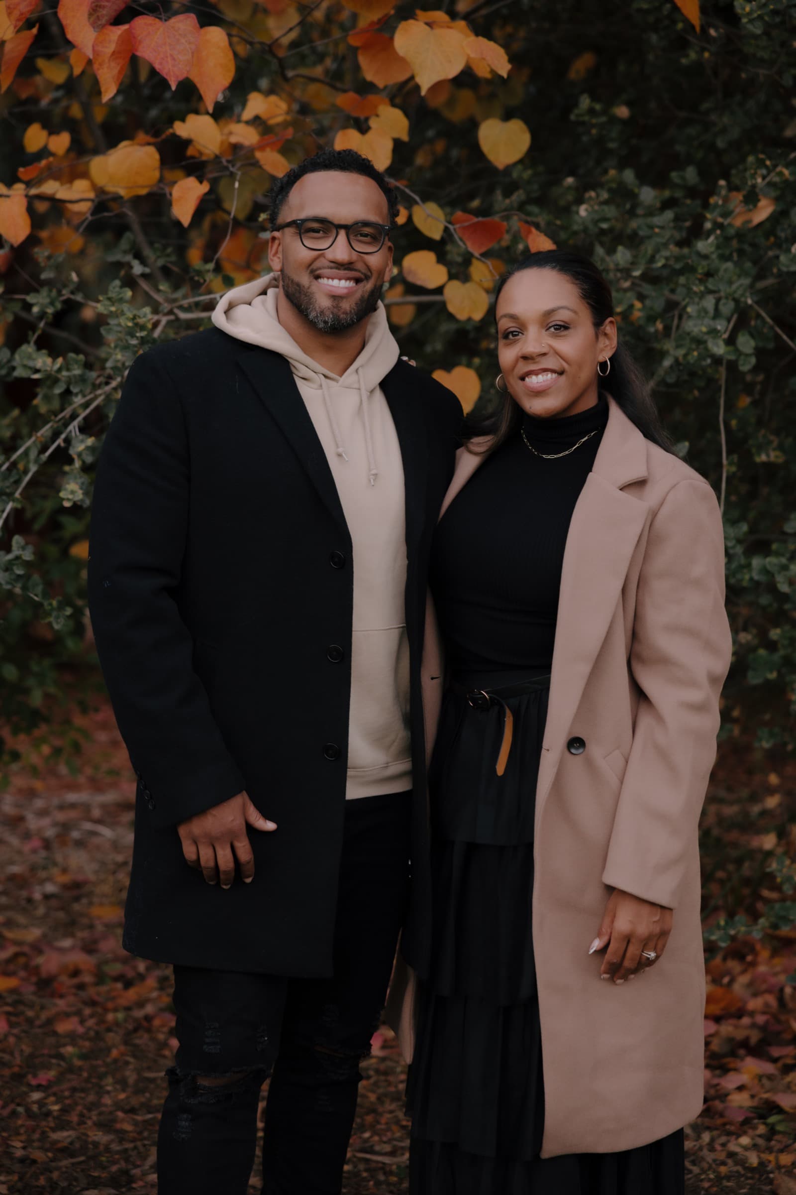 Remi and Kendra Sobomehin in autumn